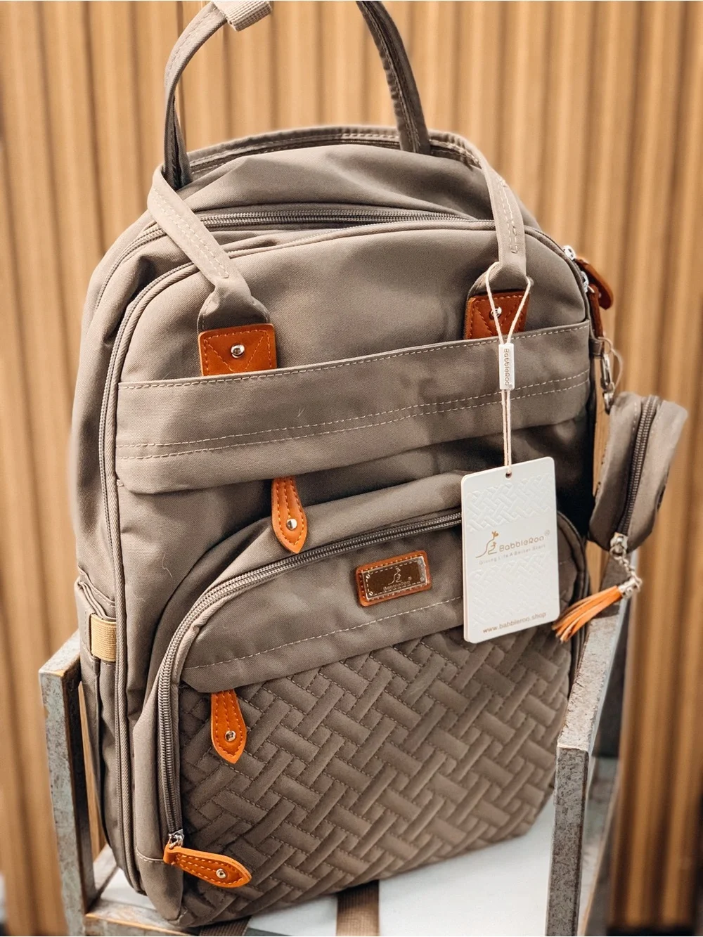 BabbleRoo Diaper Bag— Taupe